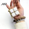 Decompression Keychain Moldy Tofu Keyboard Fidget Toy, 3D Printed Tray Finger Portable Stress Reliever Clicker, 4-in-1 Push Button Pendant for Relief