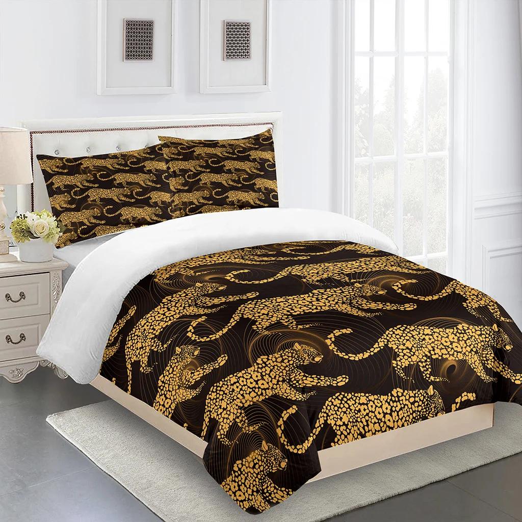 3pcs Luxury Black Geometric Gold Kids Twin Queen King Full Size Duvet Cover Bedding Linen Set 2 Seater Bedspread 200x200 240x220