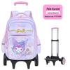 Large Trolley Backpack for Girls Grades 2-4-6, Ages 7-12, with Double Shoulder Straps