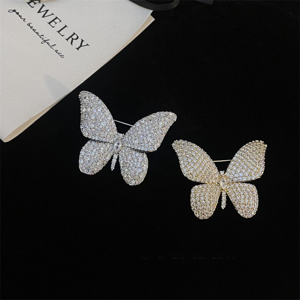 Badge Rhinestone Butterfly Brooch Full Rhinestone Rhinestone Brooch Suit Collar Pin Decoration
