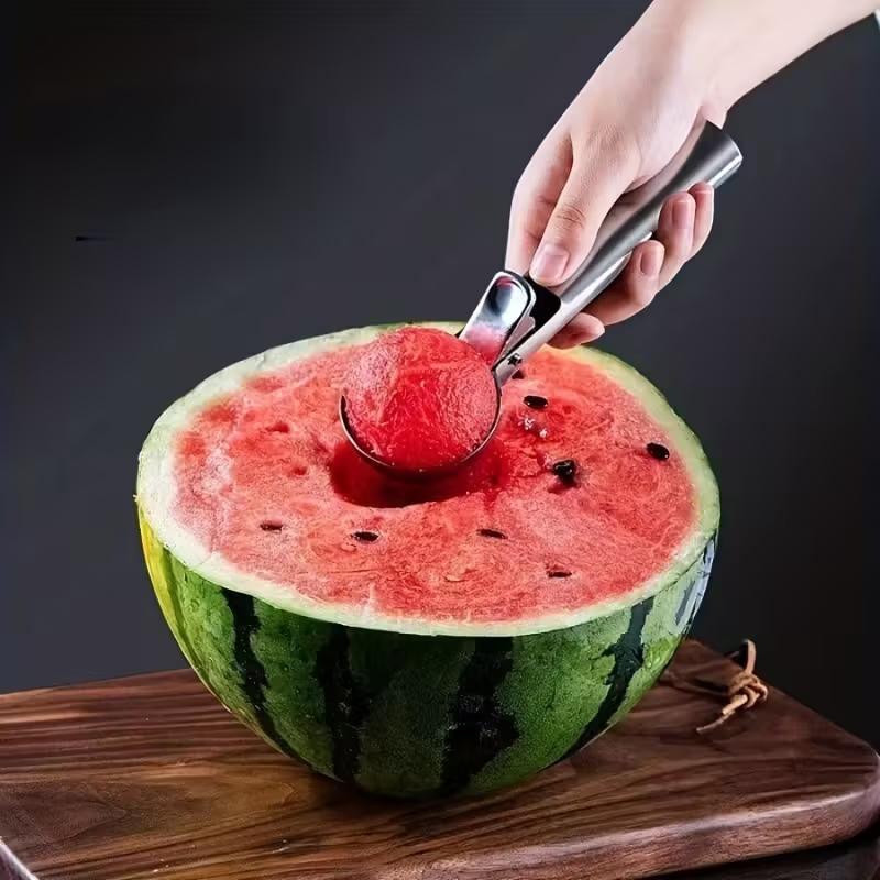 Ложки для мороженого Стопки Нержавеющая сталь Копатель для мороженого Антипригарный Форма для фруктового льда Арбузная ложка для мороженого Инструмент Кухонные аксессуары