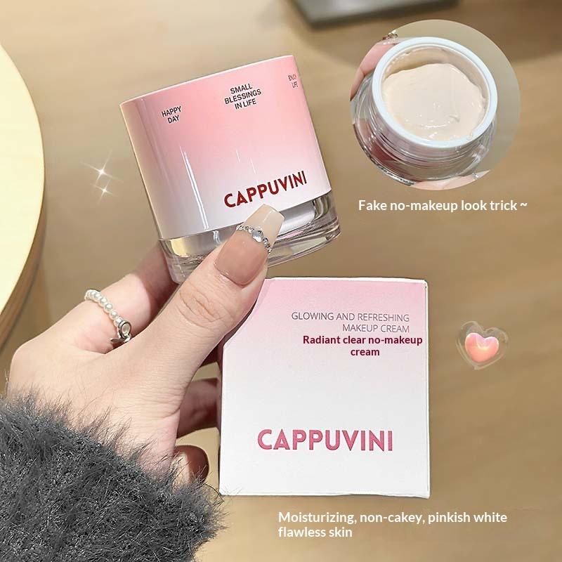 Увлажняющий, сияющий и чистый натуральный крем Cappuvini с кремовой базой для кожи создает освежающий и гладкий макияж