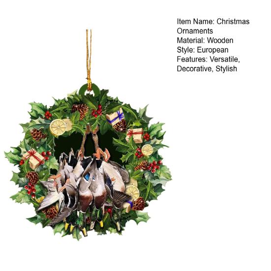 Подвесная елочная подвеска в виде утки 2D плоская водоплавающая птица деревянные украшения охота на уток автомобильные аксессуары рождественский домашний декор