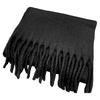 Women Scarf Solid Color Thickened Knitting Scarf with Tassel Decoration Versatile Design Warm Winter Scarf