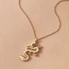 Retro Ethnic Chinese Zodiac Dragon Pendant Necklace Vintage Clavicle Chain For Men Women Punk Style Jewelry Gift