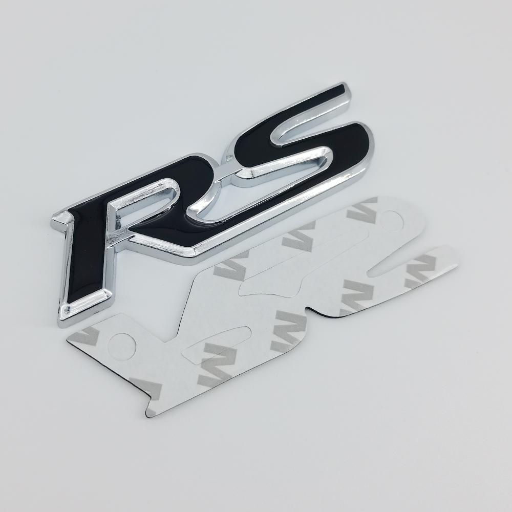 3D Metal Logo RS Emblem Letters Car Front Grille Badge Rear Trunk Sticker For Honda Civic City Fit Shuttle Jazz Car Acceessories