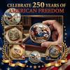 Памятная монета «250 лет свободы» с изображением орла и национальных символов. Коллекционная монета ограниченного выпуска к историческому празднованию 1776–2026 гг.
