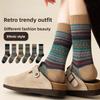Ethnic-style Socks for Women In Winter, with Thickened Fleece and Warmth, Long Socks. Super Thick Cotton Socks for Women In Winter
