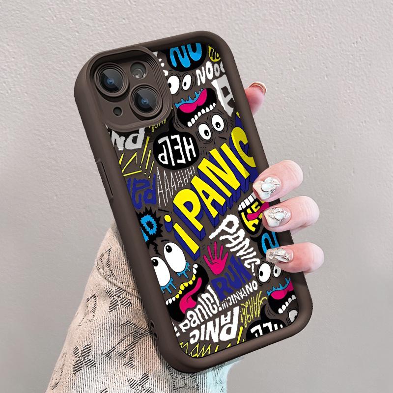 Full Protection Shockproof Case for Apple iPhone Air 17 16 15 14 Pro/Pro Max/Plus/E Series , Fashionable Funny Graffiti Pattern Phone Shell