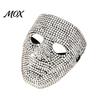 Wide Field of Vision Mask Halloween Rhinestone Full Face Mask, Sparkly Masquerade for High Visibility Dance Performance, Lightweight Hip Hop