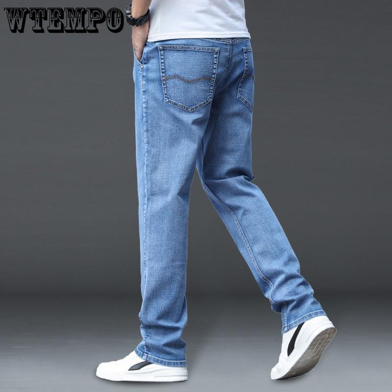 Men's Jeans Spring and Summer New Loose Straight Pants Blue Large Size Casual Fashion Simple Jeans