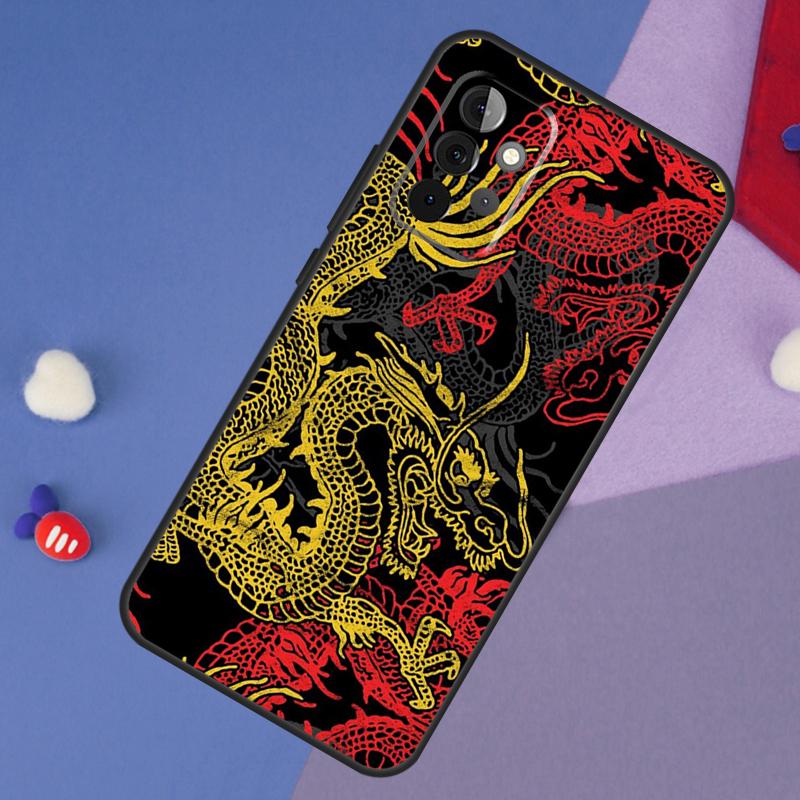 Японский чехол DRAGON TATTOO для Samsung Galaxy A13 A16 A26 A36 A56 A06 A55 A35 A15 A54 A34 A14 A53 A12 A22 A32 A52