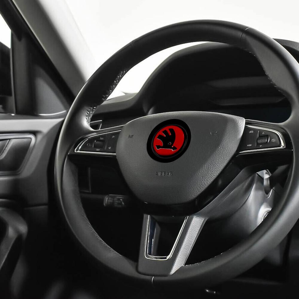 2026 Hot Car Steering Wheel Sticker Emblem Logo Decor For Skoda Octavia 3 2 A5 A7 A2 Superb 3 Fabia 2 Karoq Rapid Kamiq Vrs Kodi