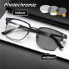 Fashion Square Anti Blue Light Metal Glasses for Women Women Men Fashion Outdoor Color Changing Sunglasses