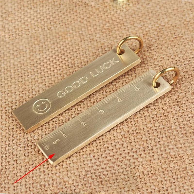 Retro Brass Straight Rulers Centimeter 6cm Metal Triangle Ruler Protractor Stationery Measuring Tool School Office Supplies