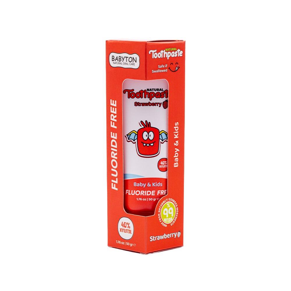 Strawberry-flavored fluoride-free children's toothpaste 6m+ 50g Babyton