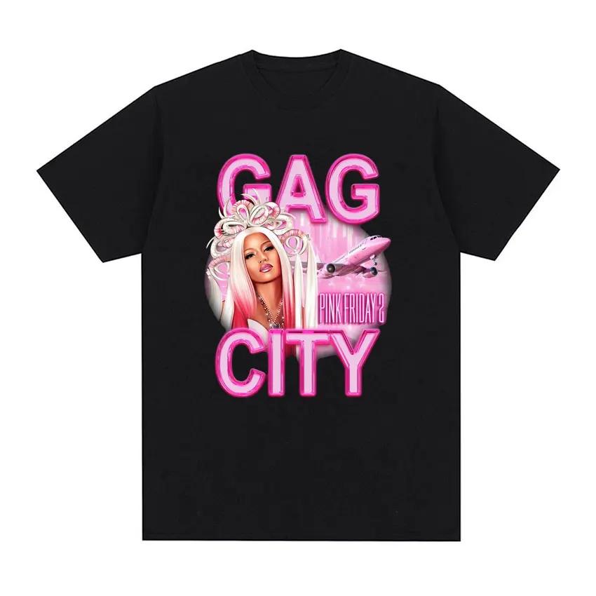 Gag City, футболка с принтом Nicki Minaj Королева Рэпа Женская Мужская Эстетичная Футболка с Коротким Рукавом Хип-Хоп Круглый Вырез Хлопковая Футболка Топы