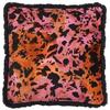 Атласный чехол на подушку Colette с бахромой и животным принтом
