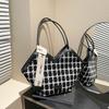 Клетчатая сумка через плечо женская 2025 зима новая модная с чувством стиля большая вместимость сумка-тоут для поездок на работу сумка под мышкой женская