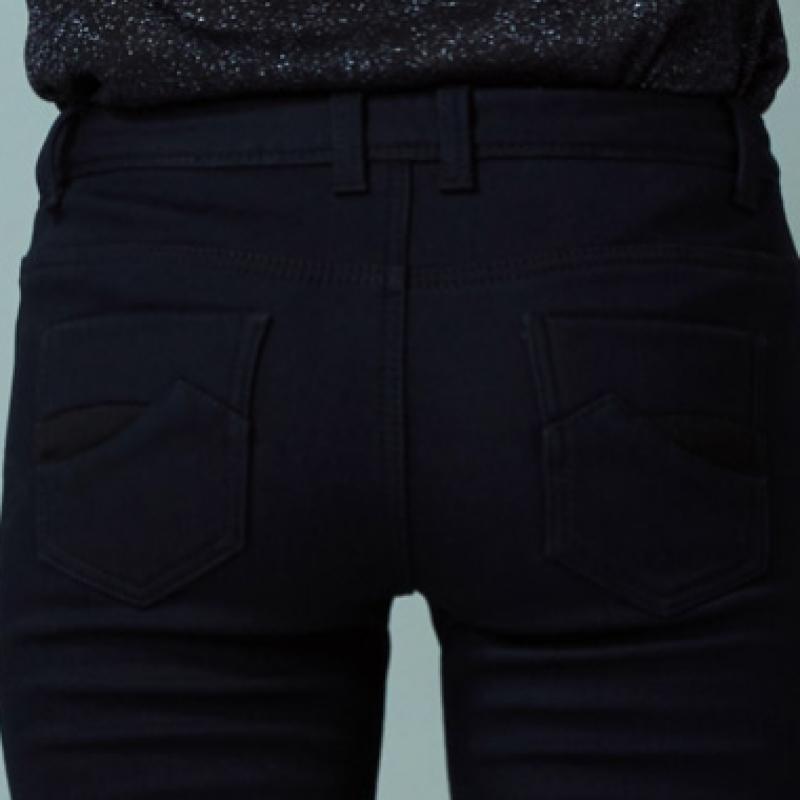 Bang Bang Women S Boa Fur Bonded Stretch Denim pantS Navy