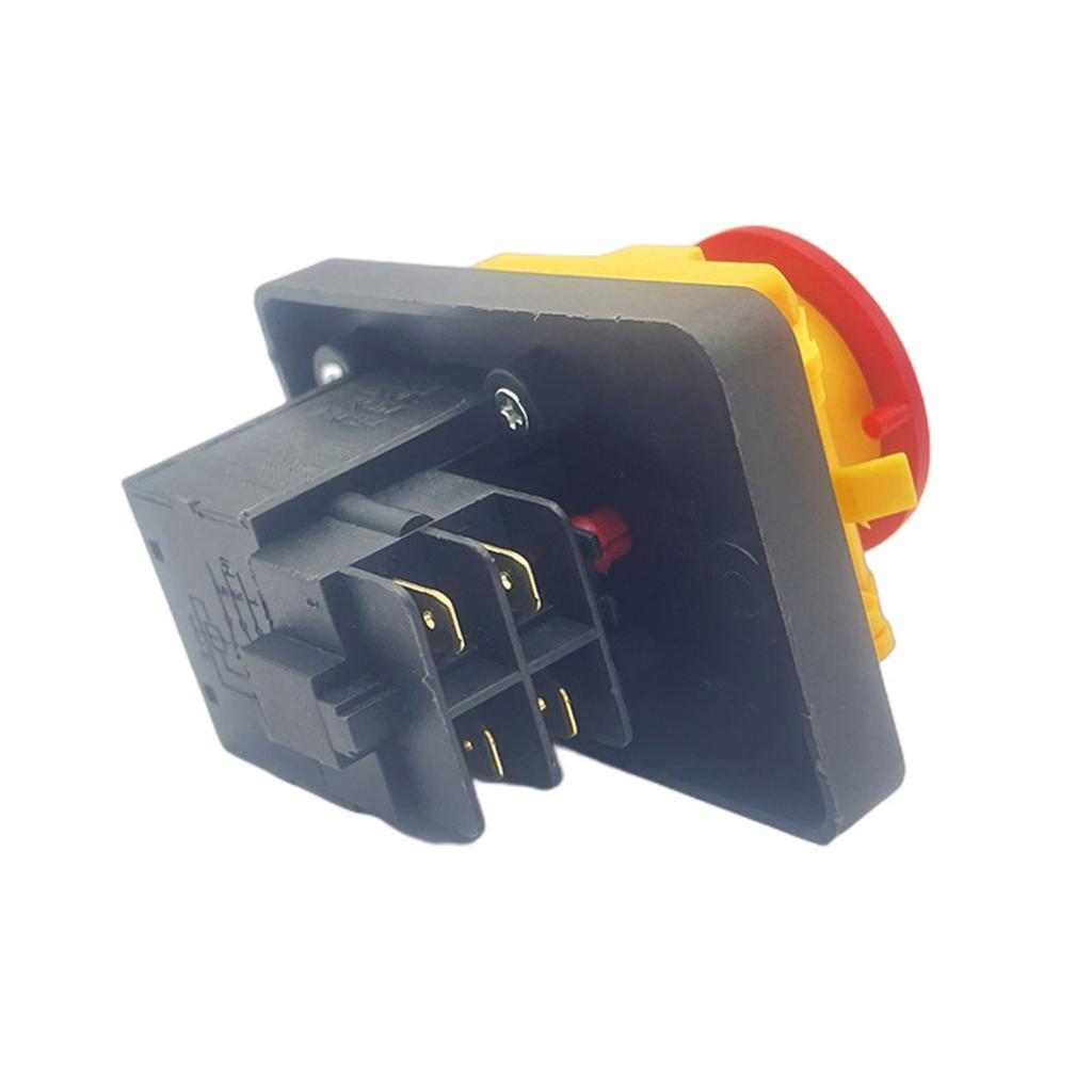 Waterproof Industrial Push Button 4 Pin 16A 250V Electromagnetic Start Button Waterproof Pushbutton Switches for DIY