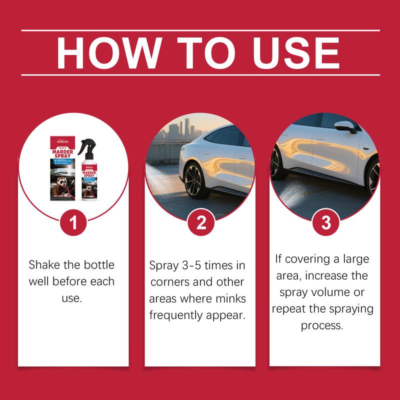 Powerful Mink Deterrent Spray 100ml Bottle Natural Mint Scent Repeller for Vehicle Storage Area Garden Protection Long-Lasting