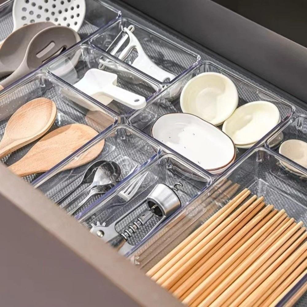 Transparent Plastic Trays Organizer Compartment Stackable Drawer Dividers  Bedroom Dresser
