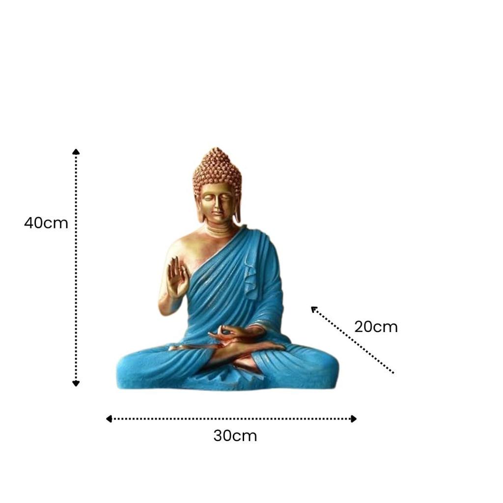 Новая статуя сидящего Будды для декора дома и офиса, статуя идола из мраморной пыли из смолы 15 дюймов