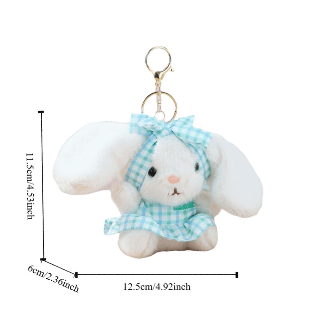 Bow Easter Stuffed Bunny Keychain Creative Rabbit Pendant Bag Charm Plush Toy Key Ring Companion