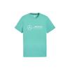 Mercedes-AMG Petronas Logo Print Casual Crew Neck T-Shirt Men Tops Blue 623762-05