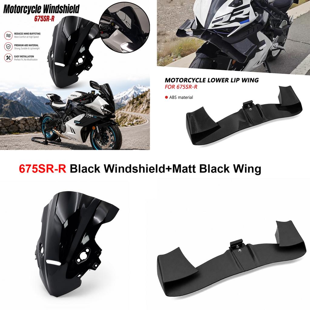Fit For 675SR 675SR-R 675 SR Motorcycle Accessories SET Windscreen wind Deflectors Winglet Aerodynamic Wing