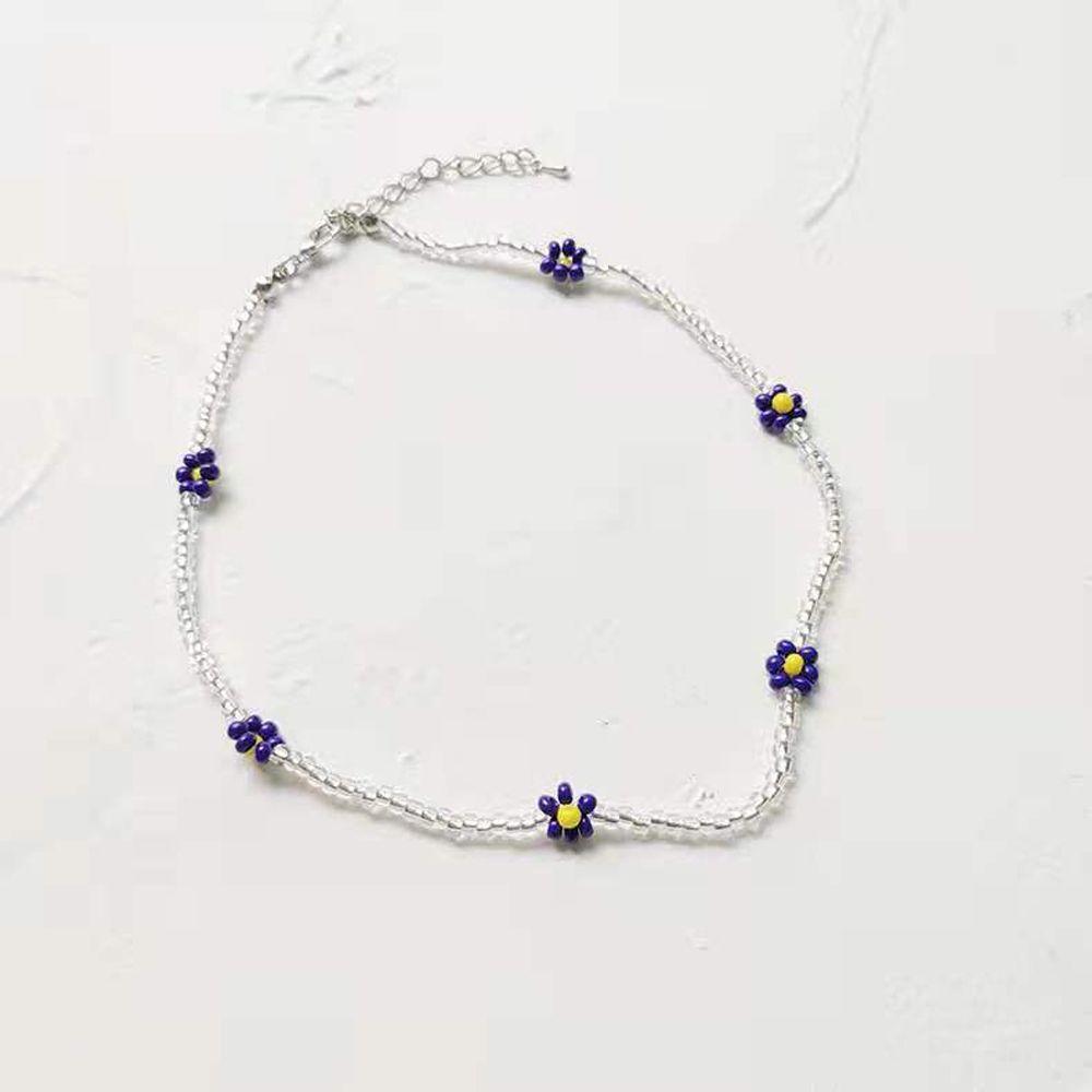 Милое короткое колье-чокер в стиле бохо с маргаритками для отпуска, женское ожерелье с цветами и бусинами, ожерелье на ключицу