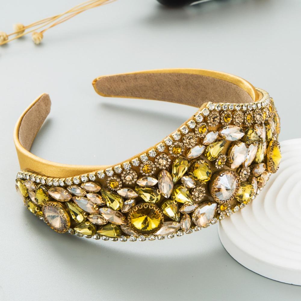 Retro Colorful Rhinestone Headbands Full Diamond Super Flash Crown Hairband Hair Band Hoop Hair Accessories