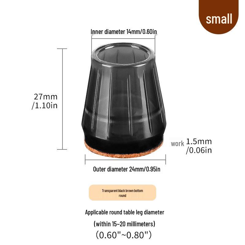 Силиконовые накладки на ножки стульев с фетровыми накладками - Защита мебели и снижение шума