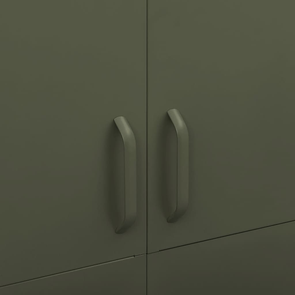 Olive Green Wardrobe 90 x 50 x 180 cm Steel