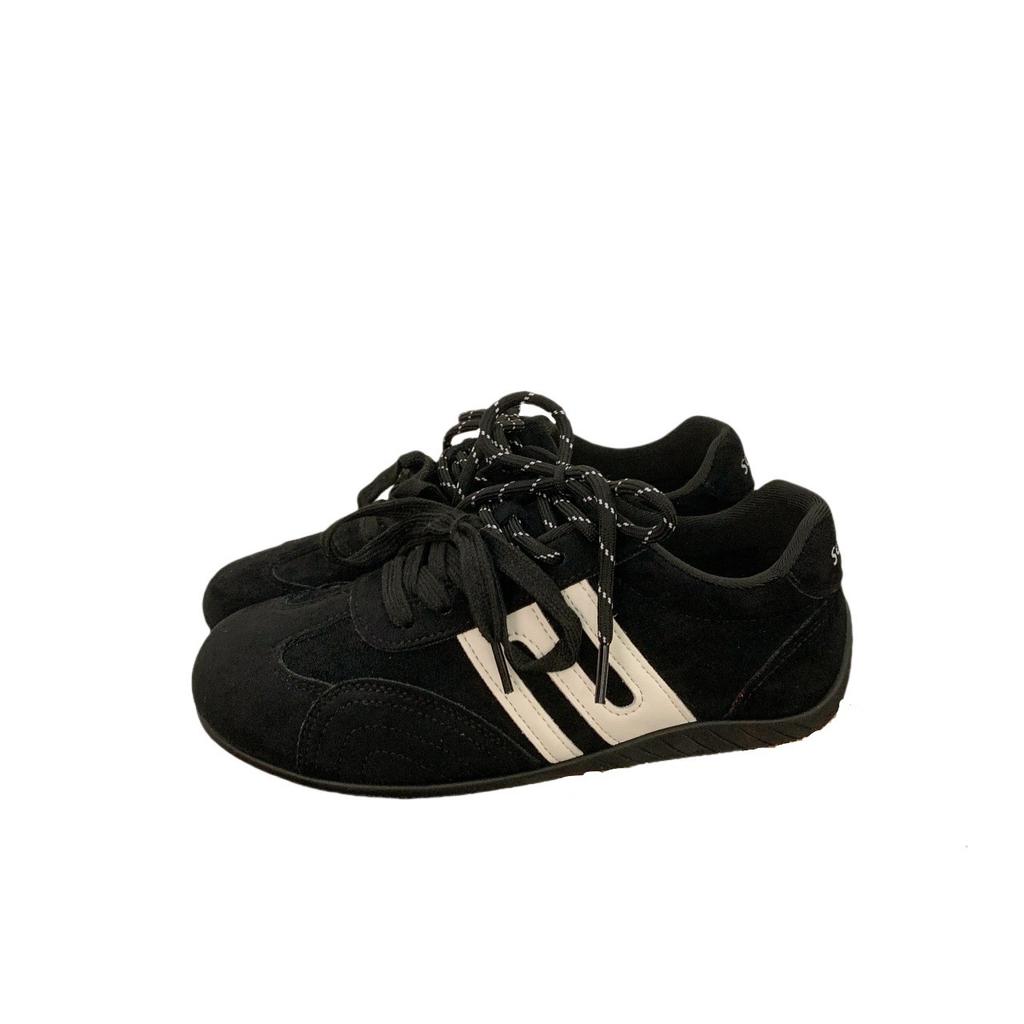 Ретро контрастная цветная вставка, кроссовки для немецких тренировок на плоской подошве для женщин, новинка 2025 года, удобные и универсальные, легкие спортивные