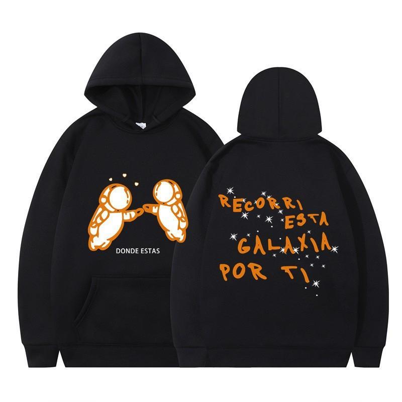 2026 Unisex Oversized Hoodie With Astronaut Print Cartoon Design Lightweight Casual Sweatshirt Fall Outdoor Daily Wear