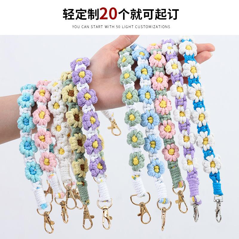 Nordic Style Hand-woven Small Daisies Cute Flowers Stanley Water Cup with Water Cup Rope Cup Cover Silicone Ring