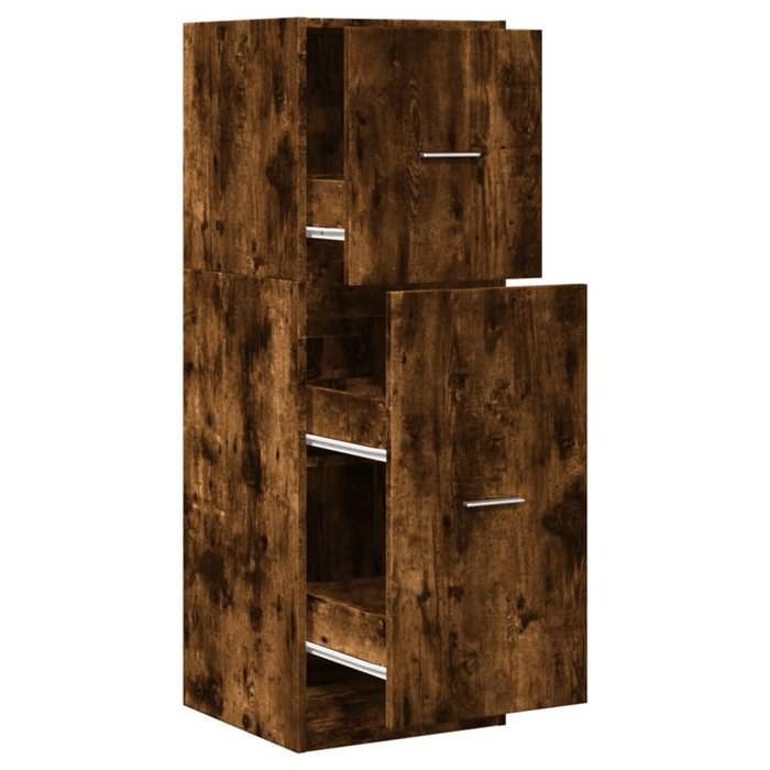 VidaXL Armoire d'apothicaire chêne fumé 40x41x118 cm bois d'ingénierie, coffre d'apothicaire, meuble d'apothicaire, coffre à 855200