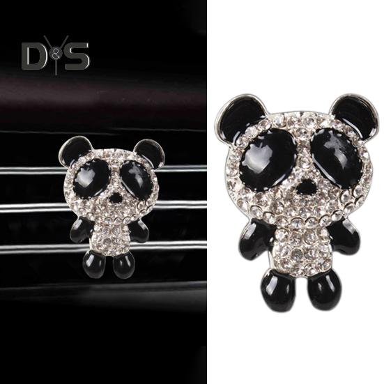 Зажим для духов с рисунком панды, хороший запах, металлическая мини-инкрустация, духи для выхода воздуха в автомобиле