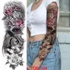 1 PC 480*170MM Full Arm Temporary Tattoo Sticker Sleeve Men Women Fashion Sexy Fake Tattoo Wolf  Lion Tiger Painting Tattoo Skull Angel Tattoo