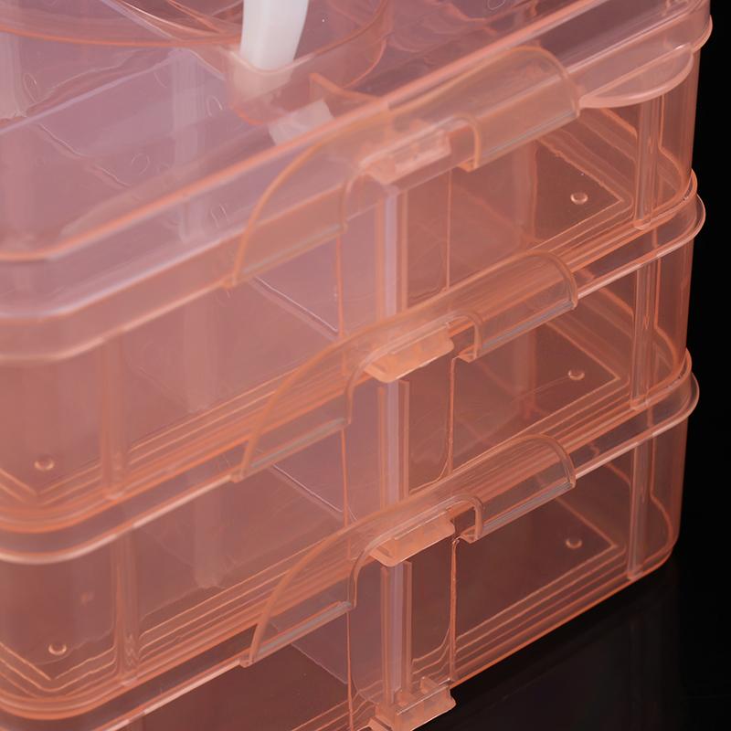 3-слойная прозрачная пластиковая коробка для хранения ювелирных изделий, большая вместимость, отделочная коробка, коробка для ожерелий, колец, серег-пуссетов, коробка для украшений