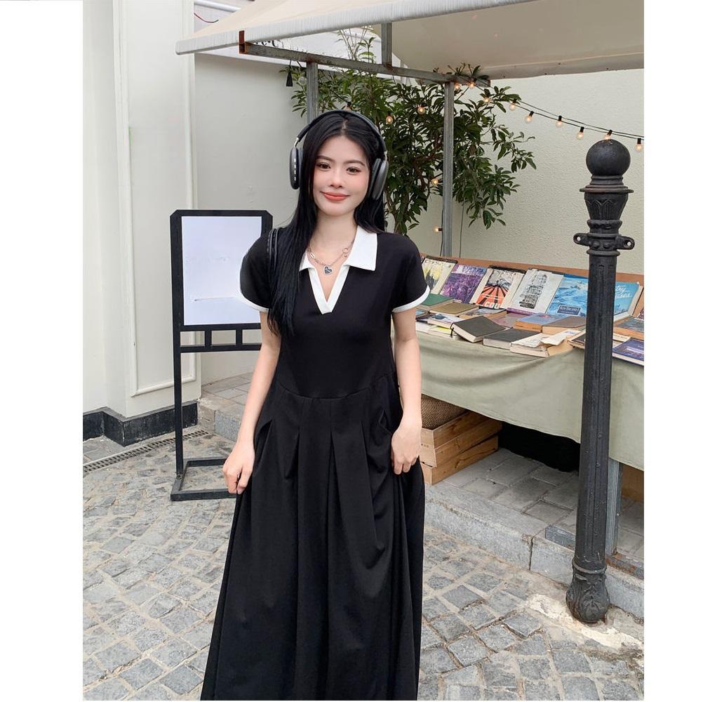 Платье большого размера для полных женщин, тип фигуры "груша", лето, повседневное, в стиле ретро, скрывающее живот и стройнящее длинное платье