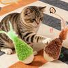 Игрушка для кошки Натуральная основа из бука Кошачья удочка-дразнилка с перьями Звенящий колокольчик Снять скуку Интерактивная игрушка для питомца Аксессуары для кошек