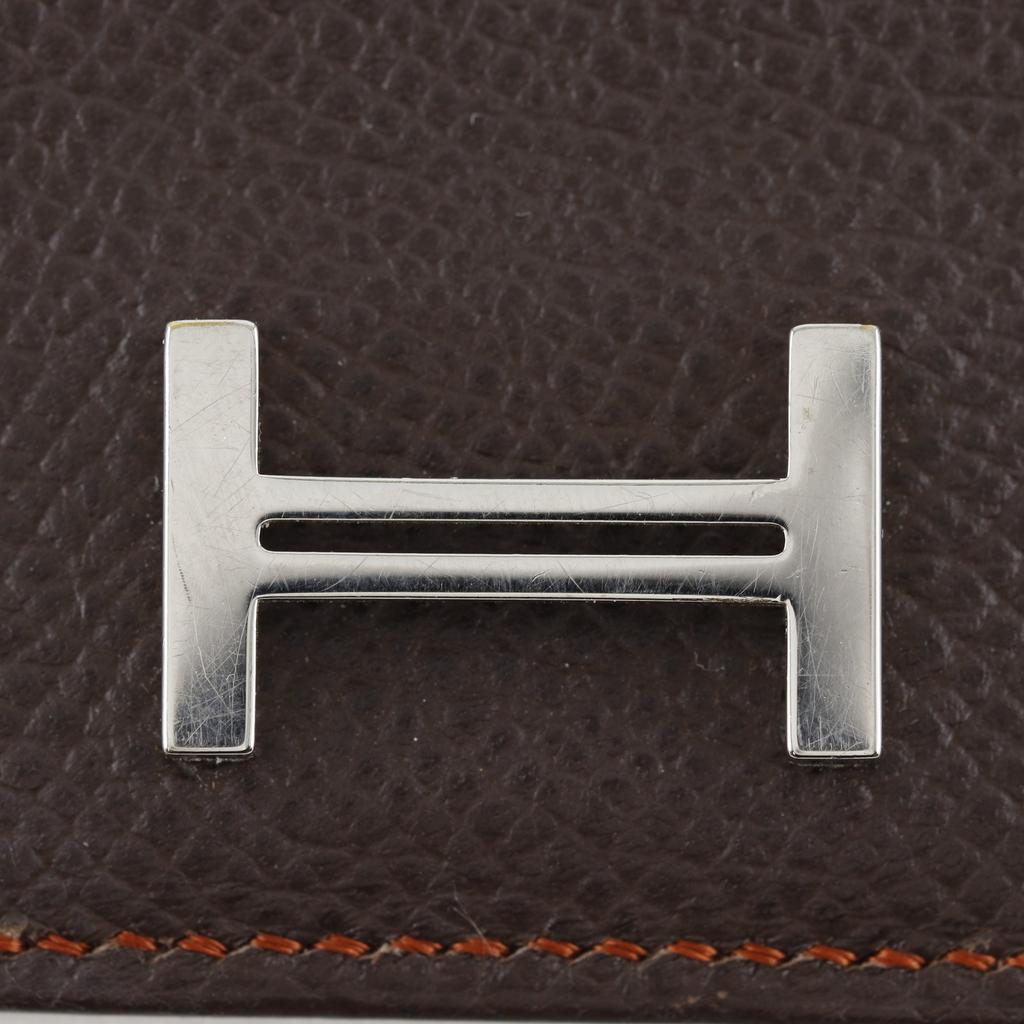 HERMES Beansufla Purse By color Brown/SilverHardware Epsom unisex Used