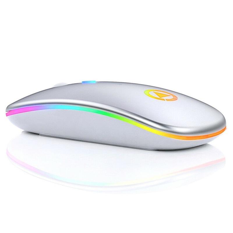 Тонкая перезаряжаемая Bluetooth/USB беспроводная мышь со светодиодной подсветкой RGB для планшетных ПК и iPad