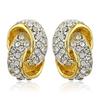 Estele Gold & Rhodium Plated Nested Designer Stud Earrings with Austrian Crystals for Women