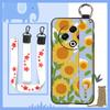 Back Cover Wristband Phone Case For Tecno Spark30 4G/KL6 Fashion Design Kickstand Silicone Anti-knock Protective Flower
