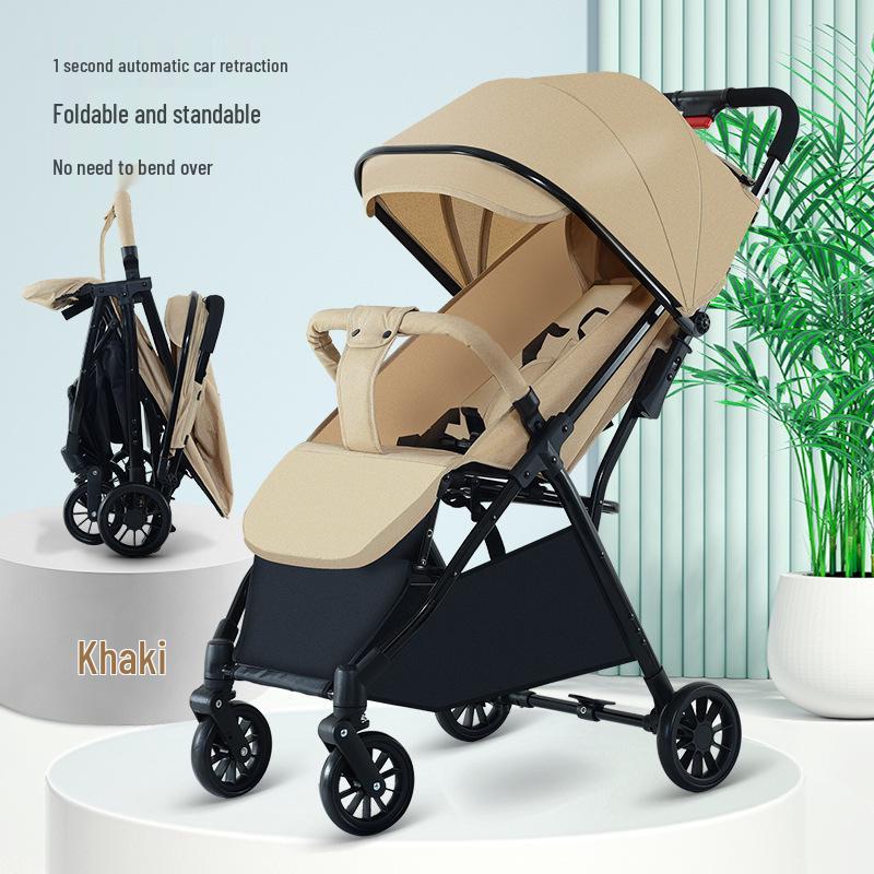 Huaying Lightweight Foldable Baby Stroller - Sit & Recline, One-Button Fold, Ideal for Newborns & Toddlers