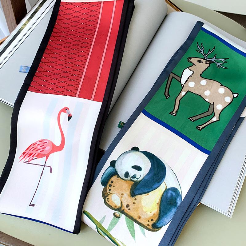 Тонкий и узкий шелковый шарф в стиле ретро, ​​женский декоративный остроконечный шарф, сумка-перевязка, пояс для волос, лента, шарф